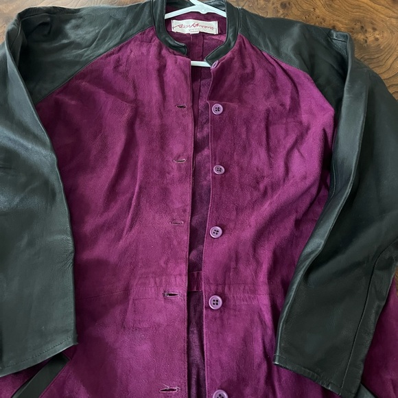 VTG Leather/Suede Designer Coat SO COOL!!! - Picture 4 of 13